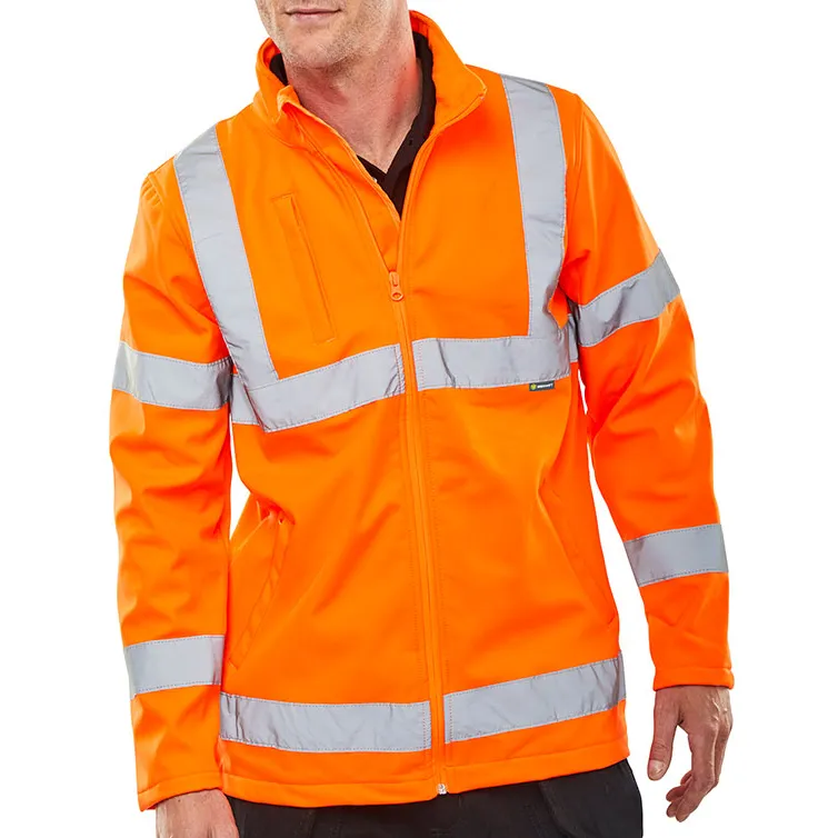 Beeswift Hi-Vis Soft Shell Lightweight Rail Spec Jacket — Orange